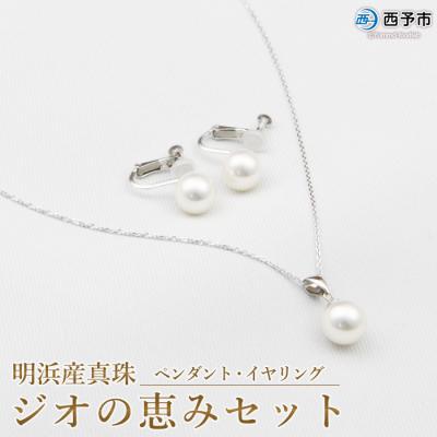 ふるさと納税 西予市 <明浜産真珠ジオの恵みセット(ペンダント・イヤリング)> パール ジュエリー アクセサリー アコヤ