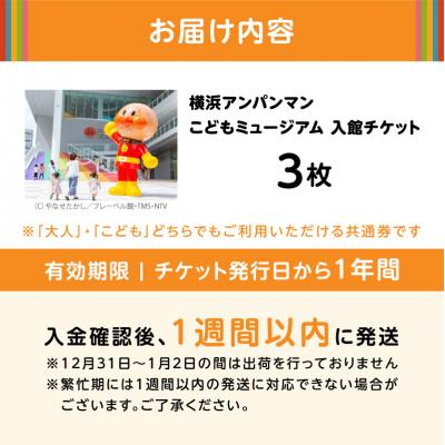 ふるさと納税 横浜市 横浜アンパンマンこどもミュージアム 入館チケット 3枚|家族で楽しむ体験施設チケット |  | 03