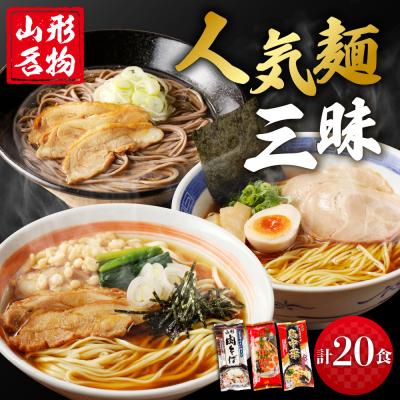 ふるさと納税 東根市 山形人気麺三昧 鳥中華 肉そば そば屋の中華 (計20人前) みうら食品提供