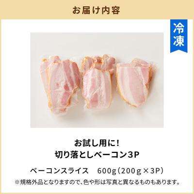 ふるさと納税 鹿児島市 お試し用に!訳あり切り落としベーコン3P　K161-015 |  | 03