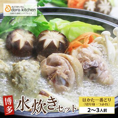 ふるさと納税 福智町 おどろきっちん 博多水炊き(はかた一番どり切り身・つみれ)セット2〜3人前