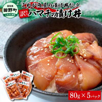ふるさと納税 田野町 これが魚屋の漬け丼だ! 〜ハマチ〜 80g×5P ★訳あり★