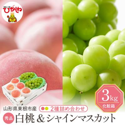 ふるさと納税 東根市 [2026年] 白桃(品種おまかせ)秀品&amp;シャインマスカット詰め合わせ 3kg hi027-238