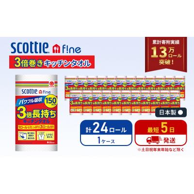 スコッティ3倍巻きキッチンタオル24Rの返礼品写真