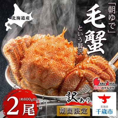 ふるさと納税 千歳市 北海道産[朝ゆで]訳あり毛ガニ 800g詰 期間限定!≪かにのマルマサ≫