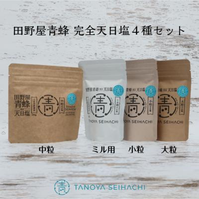ふるさと納税 田野町 [四国一小さなまち]塩職人 田野屋青蜂 完全天日塩4種セット(大粒・中粒・小粒・ミル用)