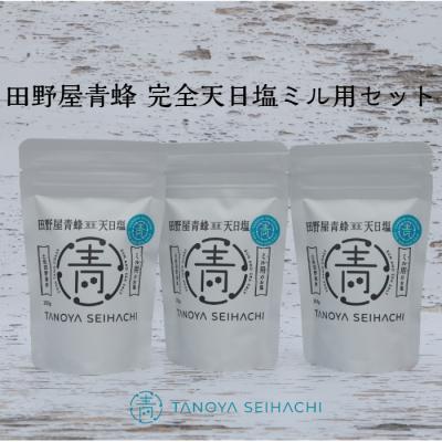 ふるさと納税 田野町 [四国一小さなまち]塩職人 田野屋青蜂 完全天日塩ミル用セット 100g×3個