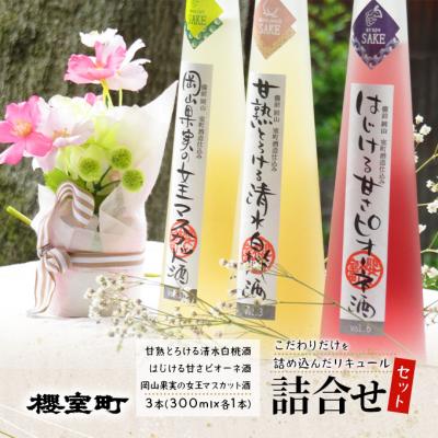 ふるさと納税 赤磐市 櫻室町 リキュール 詰合せ 300mlx3本セット(L3-4I