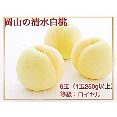 ふるさと納税 和気町 [令和8年発送・先行受付]岡山県産 清水白桃(1玉250g以上)6玉 ロイヤル 化粧箱入り Hz-1