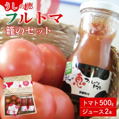 ふるさと納税 香南市 [先行受付]うしの恵 フルトマ籠のセット(トマト500g+ジュース2本) mj-0024