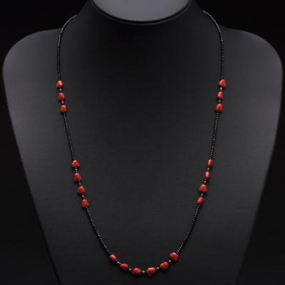 ふるさと納税 室戸市 赤サンゴとスピネルのロングネックレス