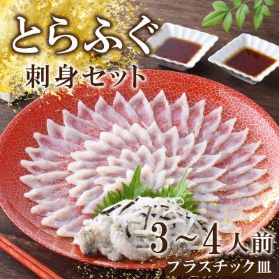 ふるさと納税 下関市 とらふぐ刺身セット(30cmプラ皿3-4人前) 冷蔵 フグ刺し