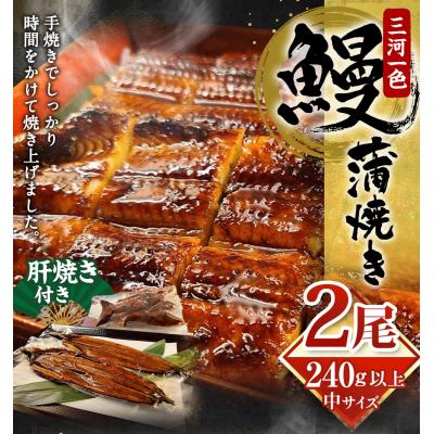 ふるさと納税 幸田町 三河一色 うなぎ 蒲焼き 中2尾(肝焼き付き)