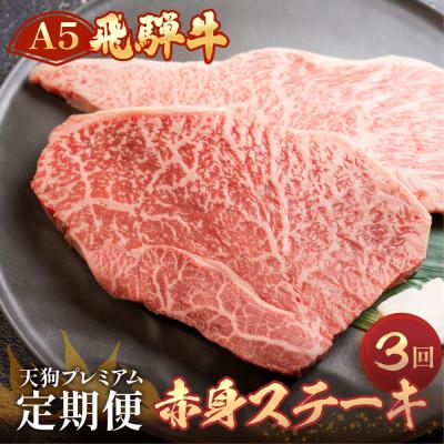 ふるさと納税 下呂市 [定期便3回]A5 飛騨牛 赤身 ステーキ 定期便 360g×3回[11-P]