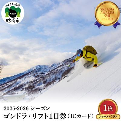 ふるさと納税 妙高市 アライマウンテンリゾート2025-2026 ゴンドラ・リフト1日(ICカード)ファーストクラス1枚