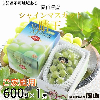ふるさと納税 瀬戸内市 ご家庭用 シャイン マスカット 晴王 約600g×1房 岡山県産