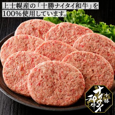 ふるさと納税 上士幌町 十勝ナイタイ和牛 100% ハンバーグ 120g×8個 北海道産 和牛肉使用