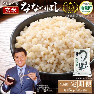ふるさと納税 雨竜町 [定期便全6回] うりゅう米 ななつぼし 玄米5kg(5kg×1袋)毎月1回お届け 雨竜町
