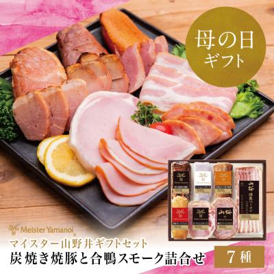 ふるさと納税 南さつま市 [母の日ギフト]マイスター山野井 炭焼き焼豚と合鴨スモークの 詰め合わせ(7種)