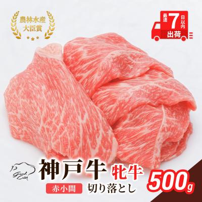 ふるさと納税 加西市 [最短7日以内発送] 神戸ビーフ 神戸牛 牝 切り落とし 赤小間 500g[No5698-1503]