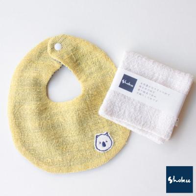 ふるさと納税 池田市 Shokuの店 ウォンバットの刺入りベビースタイとハンカチ