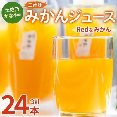 ふるさと納税 香南市 みかんジュース100% ジュース ストレート 土佐乃かなや Redなみかん 計24本 be-0075
