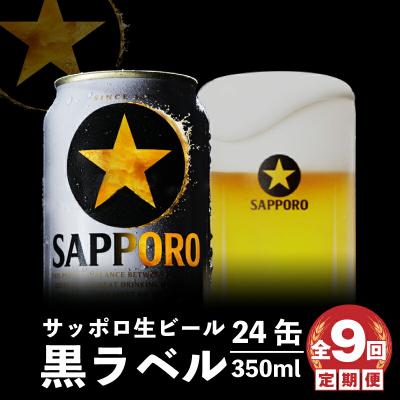 ふるさと納税 恵庭市 『定期便:全9回』黒ラベル350ml×24本【300040811909】 | 