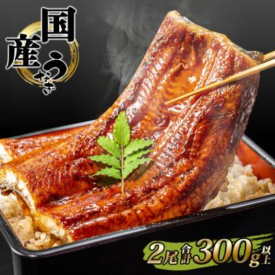 ふるさと納税 境町 国産 うなぎ 蒲焼き 境町秘伝のタレ 4度焼きあげ 2尾 計300g以上 簡易包装 タレ 山椒 付き | 