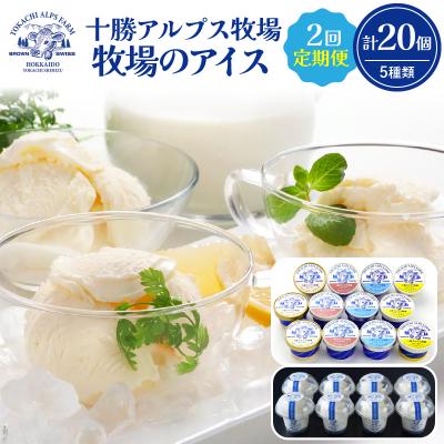 ふるさと納税 清水町 [2回定期便]上質な生乳の美味しさがぎゅ〜っ!十勝アルプス牧場 牧場のアイス 合計20個