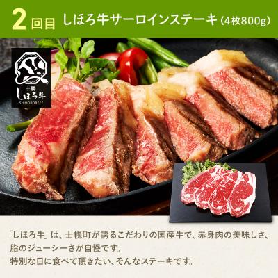 ふるさと納税 士幌町 【(全4回)定期便】よつ葉としほろ牛サーロインのワクワク定期便【X27】 |  | 01