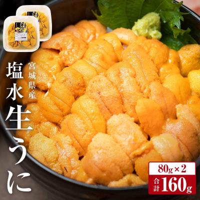 ふるさと納税 石巻市 <先行予約> 生うに 宮城県産 塩水うに 160g (80g×2) 冷蔵 ウニ ミョウバン不使用