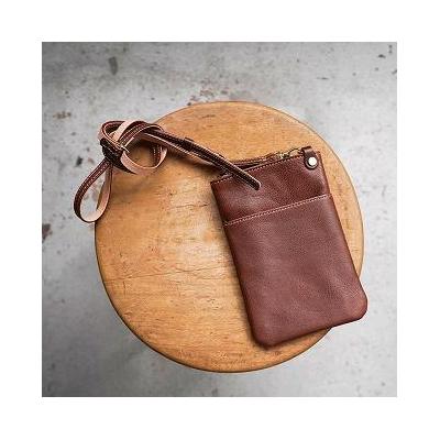 ふるさと納税 栃木市 [minca] 全6色 栃木レザーのスマホショルダー /チョコ