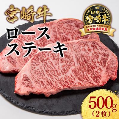 ふるさと納税 西都市 宮崎牛ロースステーキ2枚 (計500g)A4~A5等級内閣総理大臣賞ミヤチク[2773]