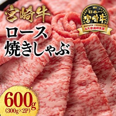 ふるさと納税 西都市 宮崎牛ローススライス600g 300g×2すき焼きしゃぶしゃぶ[2777]