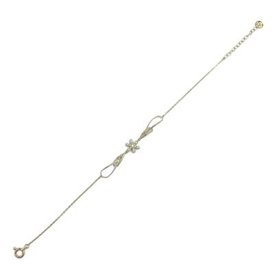 ふるさと納税 甲府市 K18 ゴールド 0.12ct　花型メレダイヤブレスレット GD-7002(K18YG)の画像