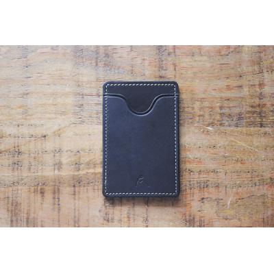 ふるさと納税 栃木市 [minca]栃木レザーのタテ型パスケース 定期入れ パスホルダー01/ブラック 694