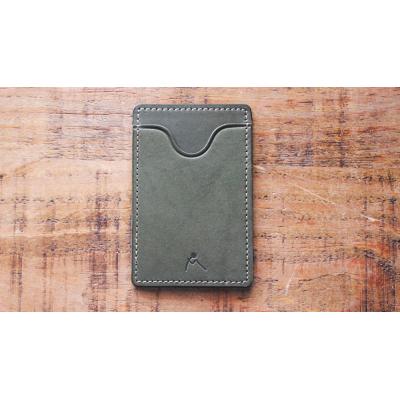 ふるさと納税 栃木市 [minca]栃木レザーのタテ型パスケース 定期入れ パスホルダー01/オリーブ 694