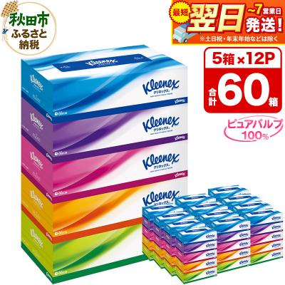 ふるさと納税 秋田市 クリネックス ティシュー 60箱 ティッシュ|15_nsc-031201