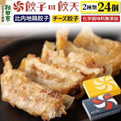 ふるさと納税 秋田市 [比内地鶏餃子・3種のチーズ餃子24個詰合せ]餃子の餃天|15_ggt-122401