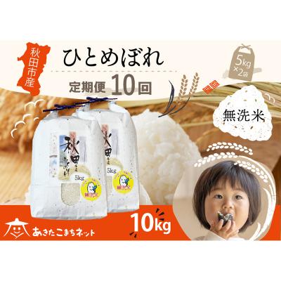 ふるさと納税 秋田市 [定期便10ヶ月]秋田市産ひとめぼれ 10kg [無洗米]|15_akn-gg1010m