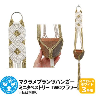 ふるさと納税 邑楽町 マクラメプランツハンガー ミニタペストリー TWOフラワー 3号用|09_chm-d30101ag