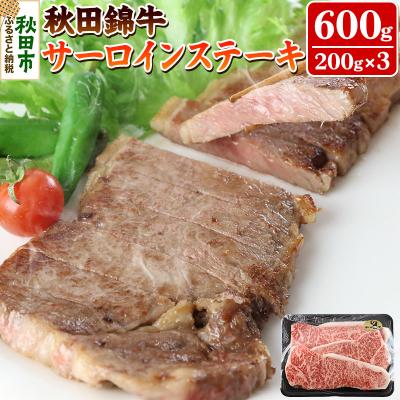 ふるさと納税 秋田市 秋田錦牛サーロインステーキ 600g|15_oty-060301