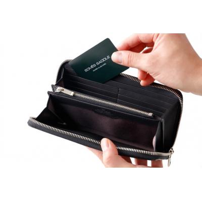 ふるさと納税 砂川市 SOMES 財布 メンズ ディアマン DM-01 ラウンド束入れ ブラック12260607-bkの画像