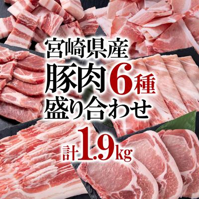 ふるさと納税 西都市 宮崎県産豚肉6種1.9kg!焼肉 とんかつ しゃぶしゃぶ スライス 小間切れ[2953]