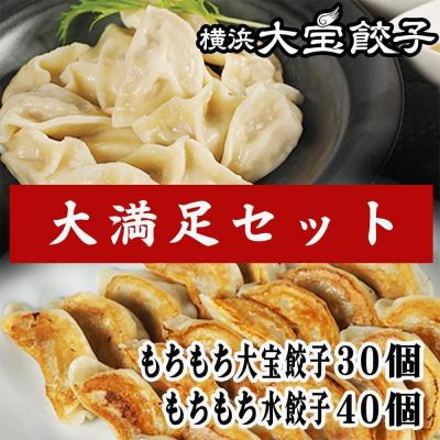 ふるさと納税 横浜市 横浜大宝餃子 もちもち国産ジャンボ大宝餃子30個&amp;もちもち水餃子40個セット