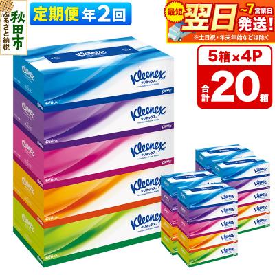 ふるさと納税 秋田市 [2回定期便]クリネックス ティシュー 20箱 ティッシュ|15_nsc-030402