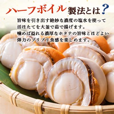 ふるさと納税 猿払村 冷凍ハーフボイルホタテ「L〜2L」大サイズ500g(8〜12個)　オホーツク産【1602101】 |  | 01