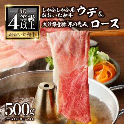 ふるさと納税 大分市 「おおいた和牛」300gと大分県産豚「米の恵み」200gのしゃぶしゃぶセット_A01138
