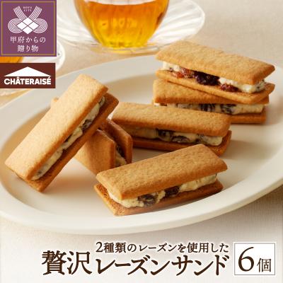 ふるさと納税 甲府市 [シャトレーゼ] 山梨県 限定 レーズンサンド 6個 贅沢 2種 レーズン使用