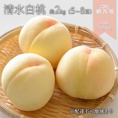 ふるさと納税 赤磐市 晴れの国 贈答用 清水白桃 約2kg(5〜8玉)もも モモ 岡山県 [NO5765-1065]